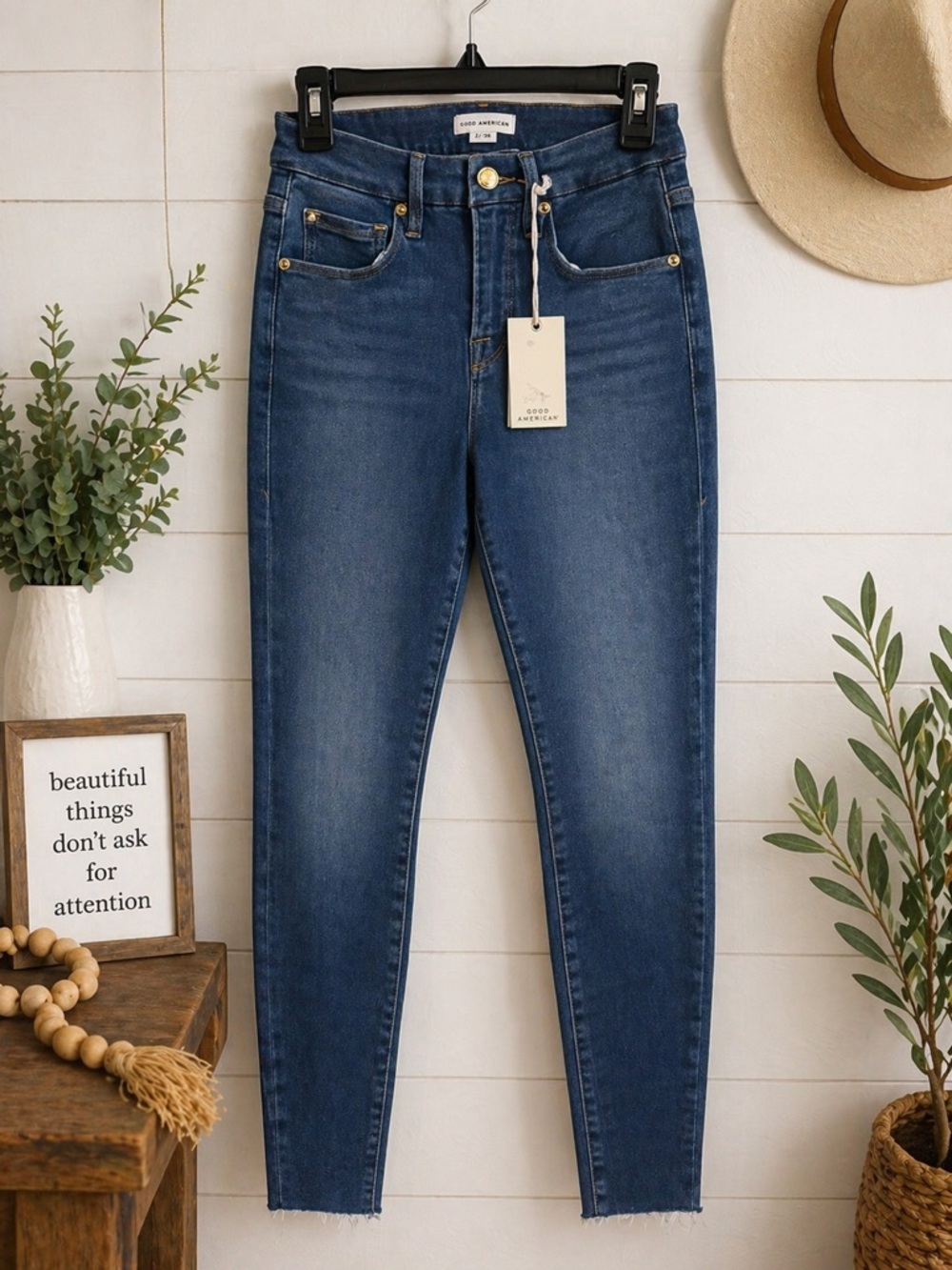 NWT Good American Good Legs Skinny Jeans Size 26 Blue High Rise Sculpting Denim
